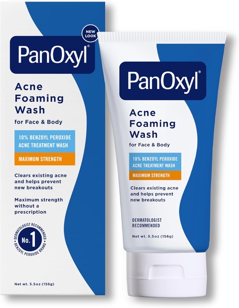 Sữa rửa mặt kháng khuẩn cho da dầu mụn PanOxyl Acne Foaming Wash Benzoyl Peroxide 10% Maximum Strength Antimicrobial 156g