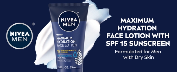 Kem dưỡng ẩm tối đa chống nắng cho nam NIVEA MEN Maximum Hydration Face Lotion SPF 15 Sunscreen for Men