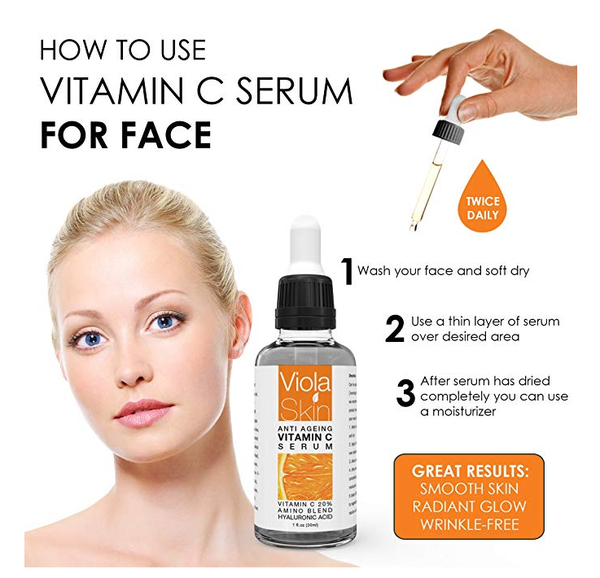Serum cao cấp Viola Skin Vitamin C Hyaluronia Acid chống lão hóa, chống nhăn, dưỡng ẩm và sáng da - 30ml