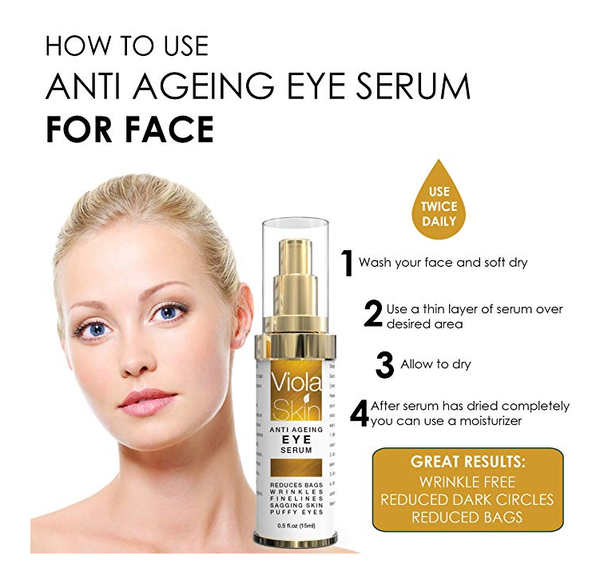 Serum cao cấp Viola Skin Anti Ageing Eye Dark Circles Puffiness chống lão hóa và quầng thâm mắt Q10 Matrixyl 3000