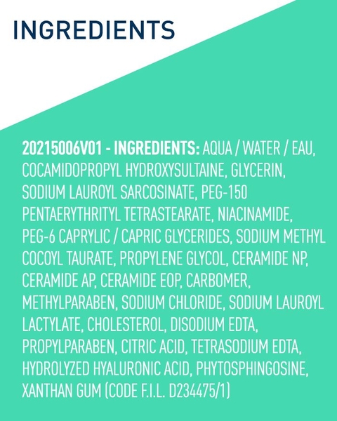 Sữa rửa mặt cho da thường đến dầu Cerave Foaming Facial Cleanser 355ml