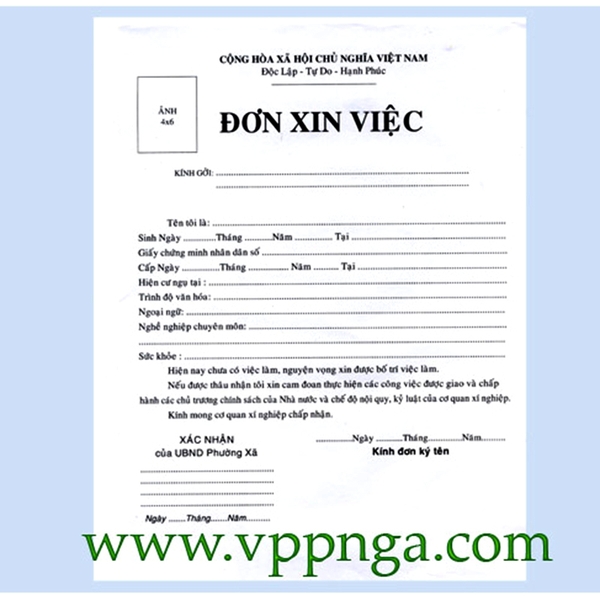 Mẫu đơn : xin việc Công ty TNHH Văn phòng phẩm NGA Mẫu Đơn : Xin Việc Công Ty Tnhh Văn Phòng Phẩm Nga