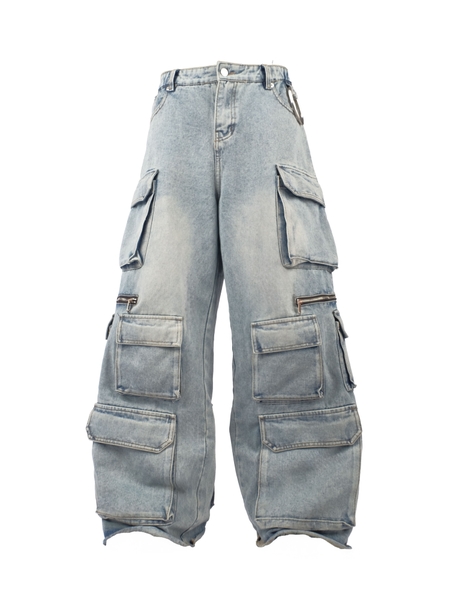 RICHNESS BLUE CARGO JEANS