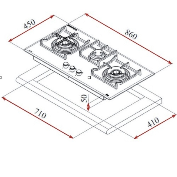 Bếp Gas TEKA CGW LUX 86 2G AI AL 2TR 5kW CI BUT