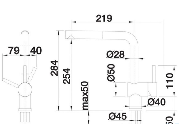 Vòi Rửa Chén Blanco Linus-S-Chrome