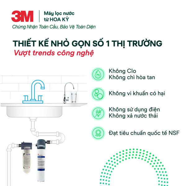 Máy Lọc Nước Lắp Dưới Bổn Rửa 3M BREW120-MS Kèm Vòi 3M