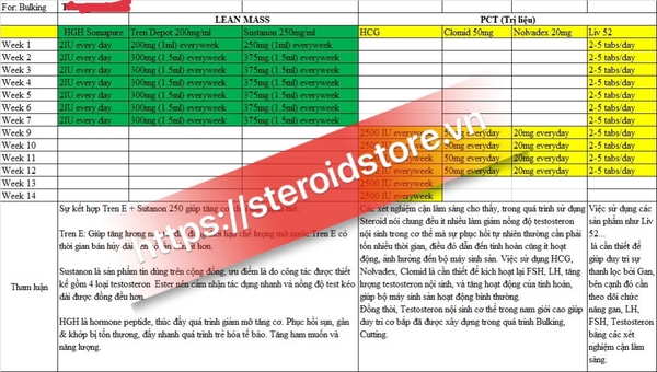 Sustanon 250/ Tren E/ HGH  (LEAN MASS CYCLE)