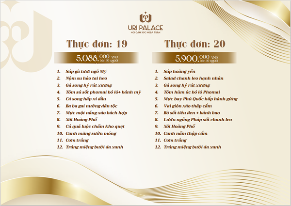 SET THỰC ĐƠN MẪU 10