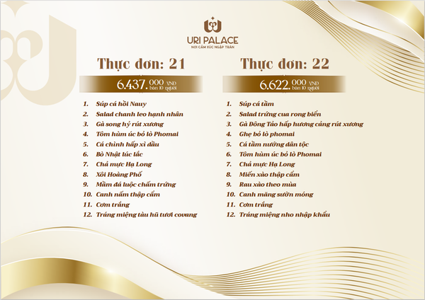 SET THỰC ĐƠN MẪU 11