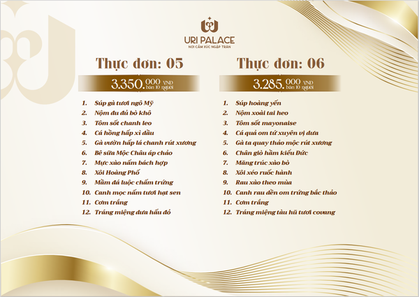 SET THỰC ĐƠN MẪU 3