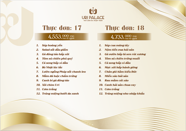 SET THỰC ĐƠN MẪU 9