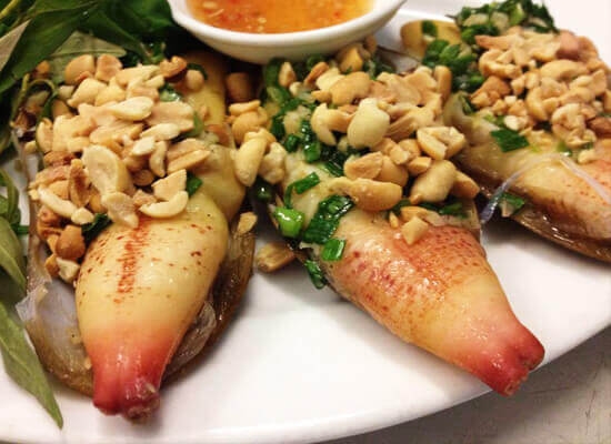 Tu hài canada nướng mỡ hành