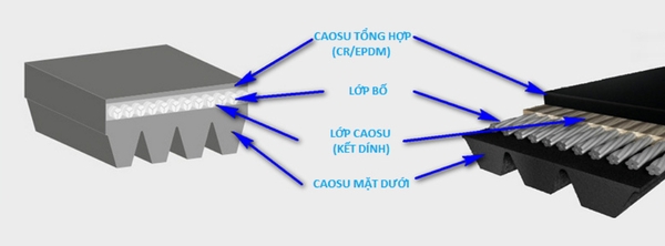 cấu tạo dây curoa rãnh dọc PK osina công nghệ nhật bản