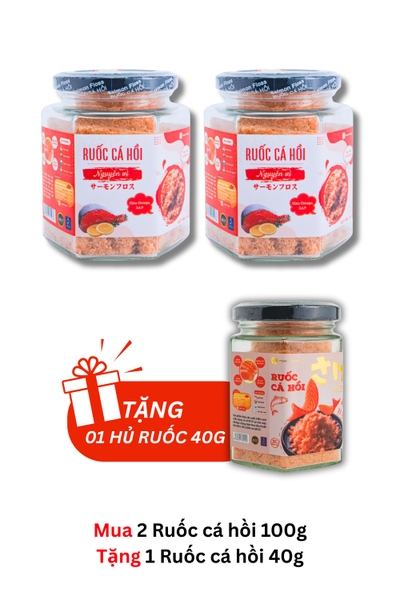 [MUA 2 TẶNG 1] 02 Ruốc Chà Bông Cá Hồi 100r - Tặng 01 Ruốc Chà Bông Cá Hồi 40g