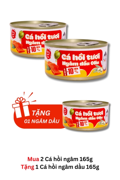 [MUA 2 TẶNG 1] 02 Cá Hồi Ngâm Dầu Oliu 165g - Tặng 1 Cá hồi Ngâm Dầu Oliu 165g