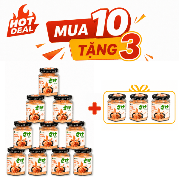 [MUA 10 TẶNG 3] 10 Ruốc, Chà Bông Cá Hồi Tươi 40Gr - Tặng 3 10 Ruốc, Chà Bông Cá Hồi Tươi 40Gr