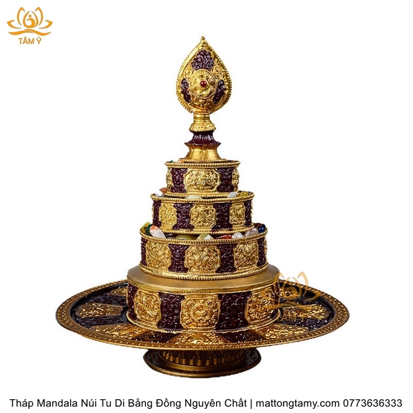 Tháp Madala - Núi Tu Di, Bằng Đồng Nguyên Chất, cầu tài lộc chiêu tài hóa giải vận đen bình an