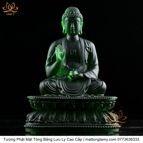Bộ 5 Tượng Ngũ Trí Như Lai Bằng Lưu Ly Cao Cấp quà tặng sếp quà mừng thọ