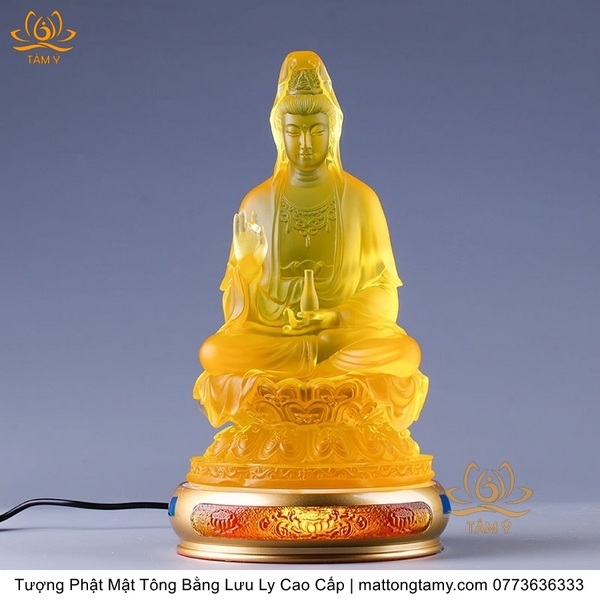 Tượng Phật Quan Âm Bồ Tát Bằng Lưu Ly Cao Cấp xịn đẹp bền rẻ mới