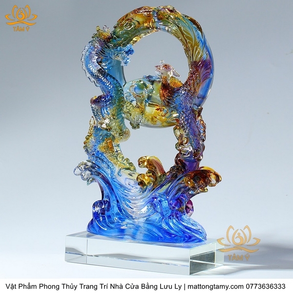 Tượng Long Phụng Sum Vầy Bằng Lưu Ly pháp bảo pháp khí phật bồ tát thần thánh