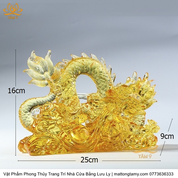 Tượng Trang Trí Nhà Cửa Hình Rồng Phương Đông Bằng Lưu Ly quà tặng sếp quà mừng thọ
