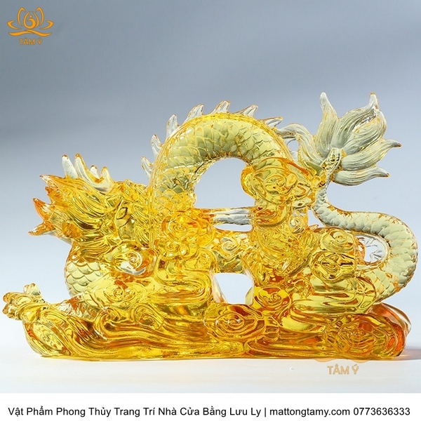 Tượng Trang Trí Nhà Cửa Hình Rồng Phương Đông Bằng Lưu Ly quà tặng tinh tế quà tặng cao cấp