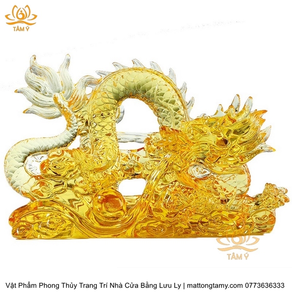Tượng Trang Trí Nhà Cửa Hình Rồng Phương Đông Bằng Lưu Ly mạnh khỏe phúc lộc trường thọ hạnh phúc