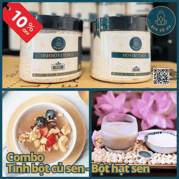 Combo Tinh bột củ sen - Bột hạt sen nguyên chất | Sen Vô Ưu