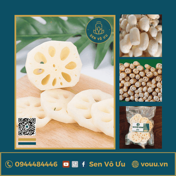 Củ sen tươi cắt lát | Sen Vô Ưu