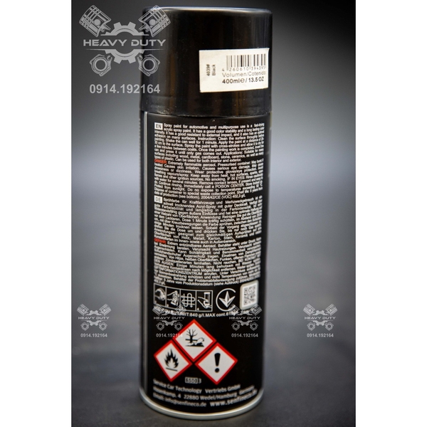 Senfineco 4039 Sơn Xịt Đen Bóng Paint Acrylic Black Gloss