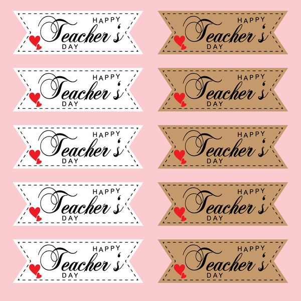 Set 60 thẻ giấy mix 2 màu nâu và trắng- Happy teacher's day (Q9010).