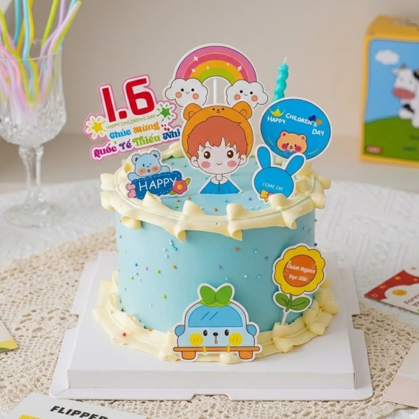 Combo 2 set giấy - Bé TRAI đội mũ tai gấu.