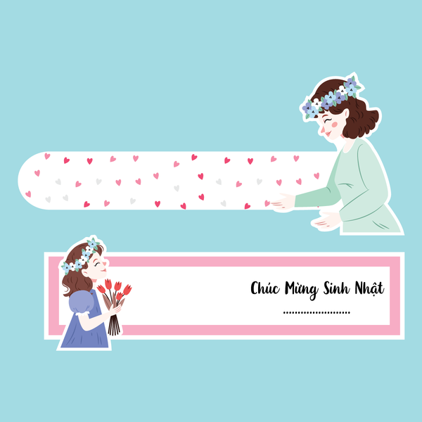 10 set thẻ kéo Mẹ và con gái (mẫu 1).