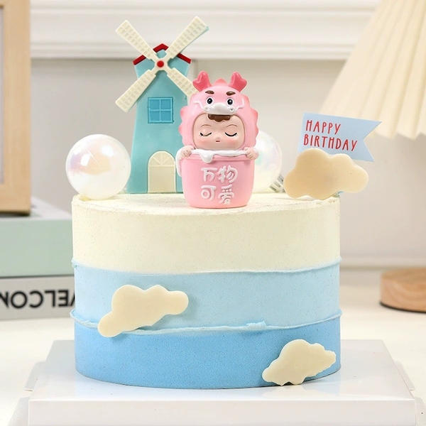 Bé Rồng sứ ngồi giỏ-HỒNG.