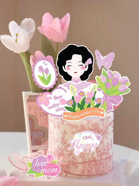 Combo 2 set giấy-Mẹ áo tím.