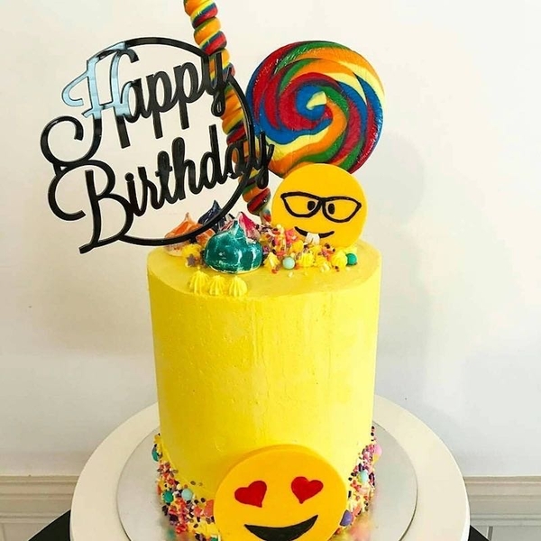 Set 10 mica HPBD nửa hình tròn - đen.