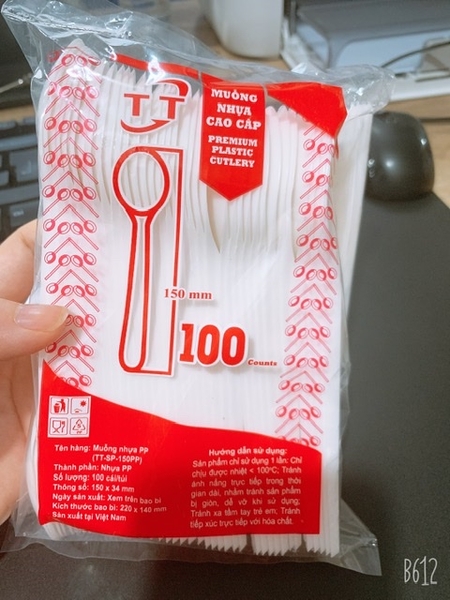 Túi 100 thìa (muỗng) cafe (kt 15cm).