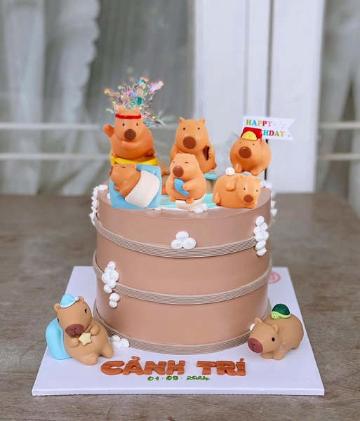 Set 6 chuột lang nước CAPYBARA siêu cấp NHỰA ĐẶC MẪU MỚI (set có con nằm ngủ)9680.