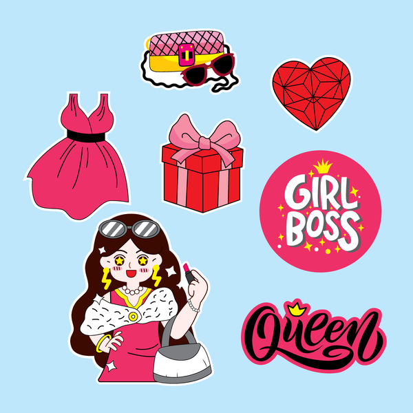 Combo 2 set giấy - quý bà hồng Girl boss.