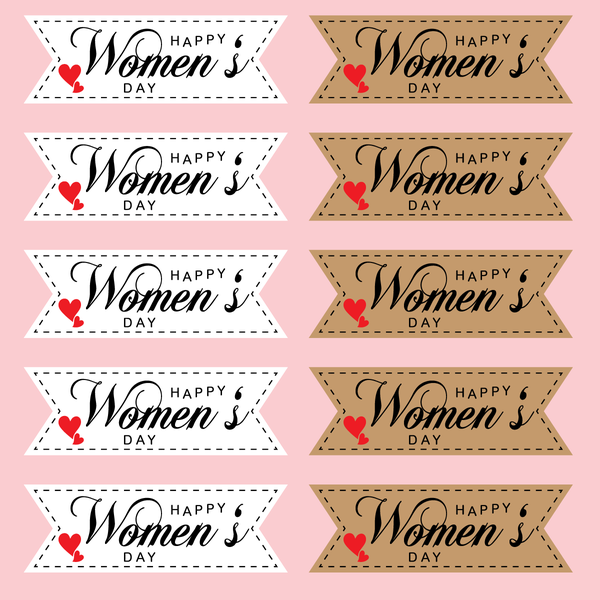 Set 60 thẻ giấy mix 2 màu nâu và trắng- Happy Women's day mẫu 1 (Q9011).