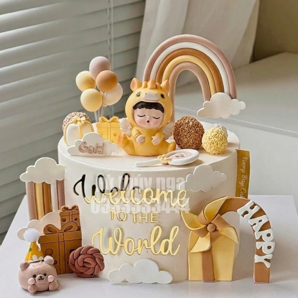 Tượng sứ -bé NGỰA vàng (dạng chân, tay ôm bụng).