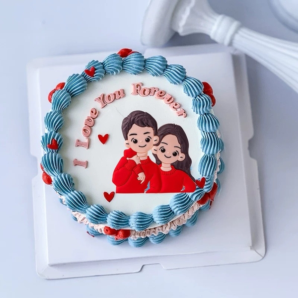 Tượng nhựa dẻo -đôi tình yêu áo đỏ (khoác vai).