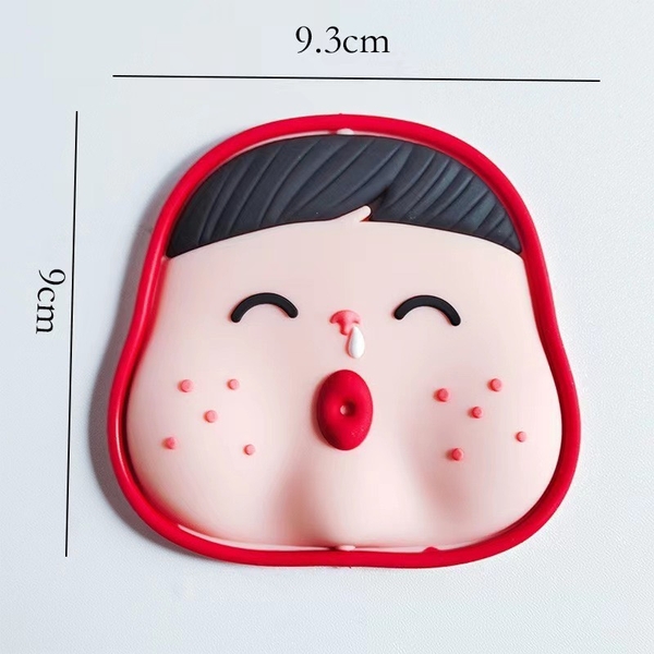 Tượng nhựa dẻo-BABY mập tóc đen mái bằng nhắm mắt