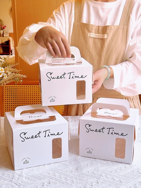 Set 50 hộp giấy cửa sổ- SWEET TIME chữ đen mảnh16x16x15cm (KÈM ĐẾ).