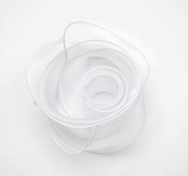 Ruybang voan (khổ 4cm x 10m) - TRẮNG (có lõi).