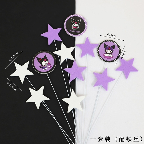 Bộ cắm xốp hình ngôi sao và kuromi.