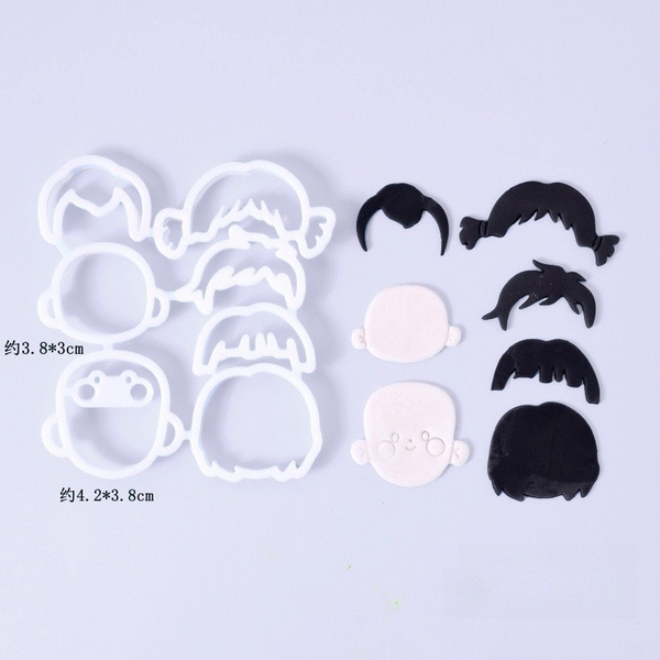 Set khuôn nhấn 7 chi tiết Bé Trai - Bé Gái + mặt + tóc.
