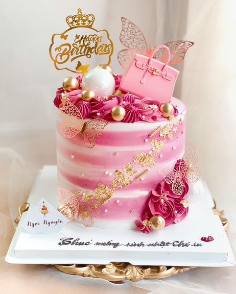 Set 10 mica HPBD gắn vương miện -VÀNG.