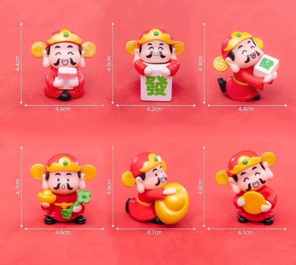 Set 6 thần tài  mix mẫu mini (nhựa đặc)9446.