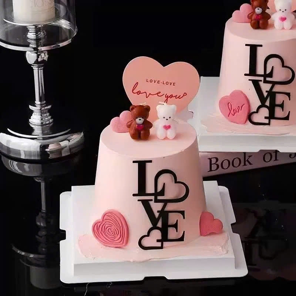 Set 10 mica LOVE xếp tầng-MÀU ĐEN.